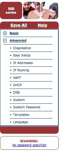 Alcatel menu